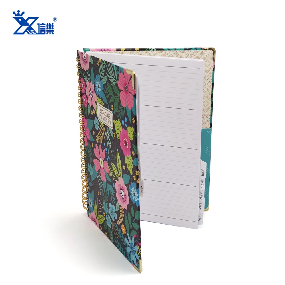 Hot Bulk Sales A5 Paper Event Planner Hardcover Notebook 71 Sheets Double Coil Spiral School Notebooks Wholesale With Bookmark