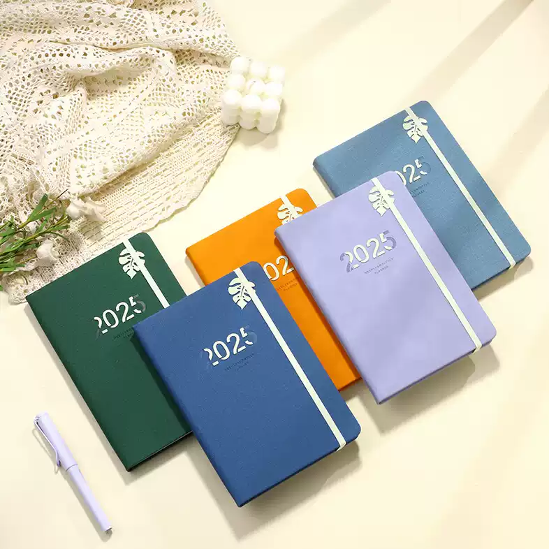 Manufacturer Custom Printing Journal With Pen A5 Softcover Pu Leather Note Book Business Office Printed Notebook With Logo