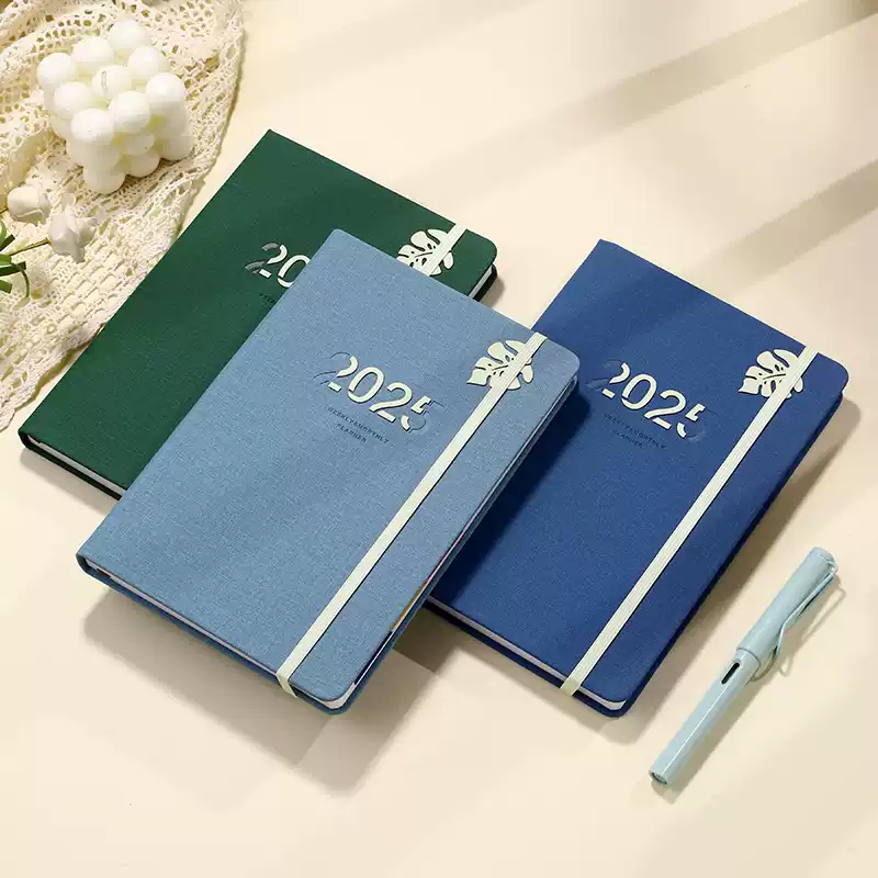 Manufacturer Custom Printing Journal With Pen A5 Softcover Pu Leather Note Book Business Office Printed Notebook With Logo