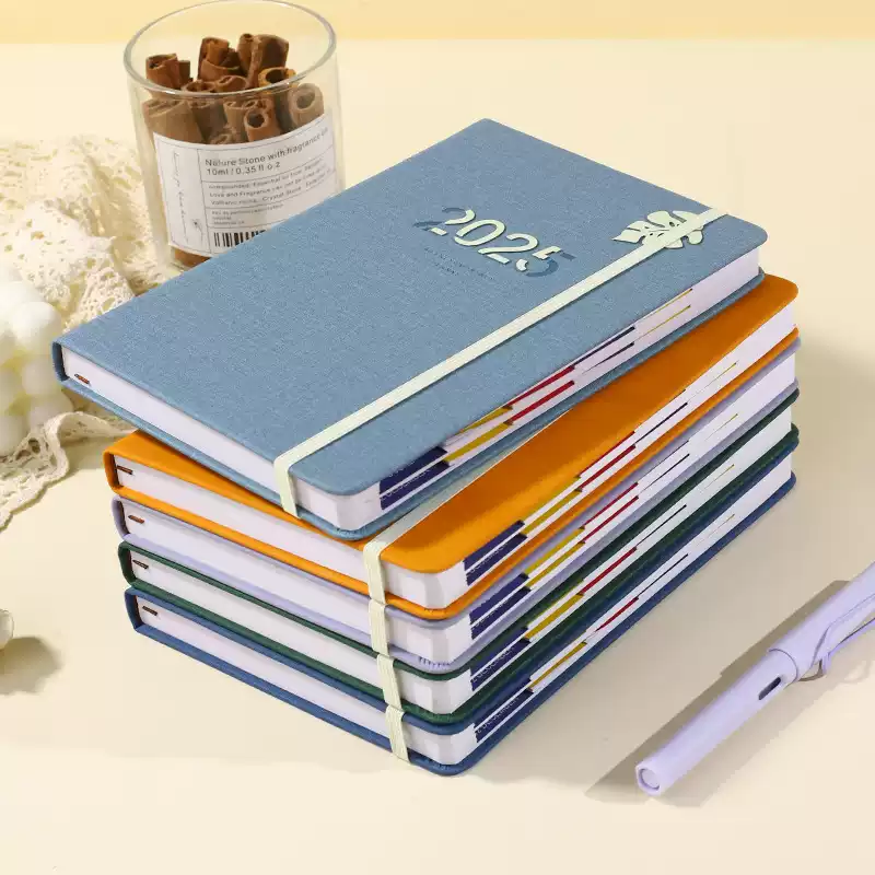 Manufacturer Custom Printing Journal With Pen A5 Softcover Pu Leather Note Book Business Office Printed Notebook With Logo