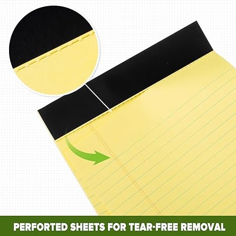 Legal Pads Lined Ruled Writing Notepads Recycled Paper Writing Note Pad 50 Sheets Single Sided Printed for Student