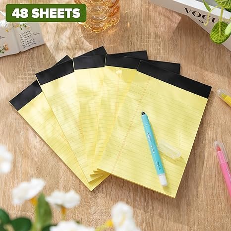 Legal Pads Lined Ruled Writing Notepads Recycled Paper Writing Note Pad 50 Sheets Single Sided Printed for Student