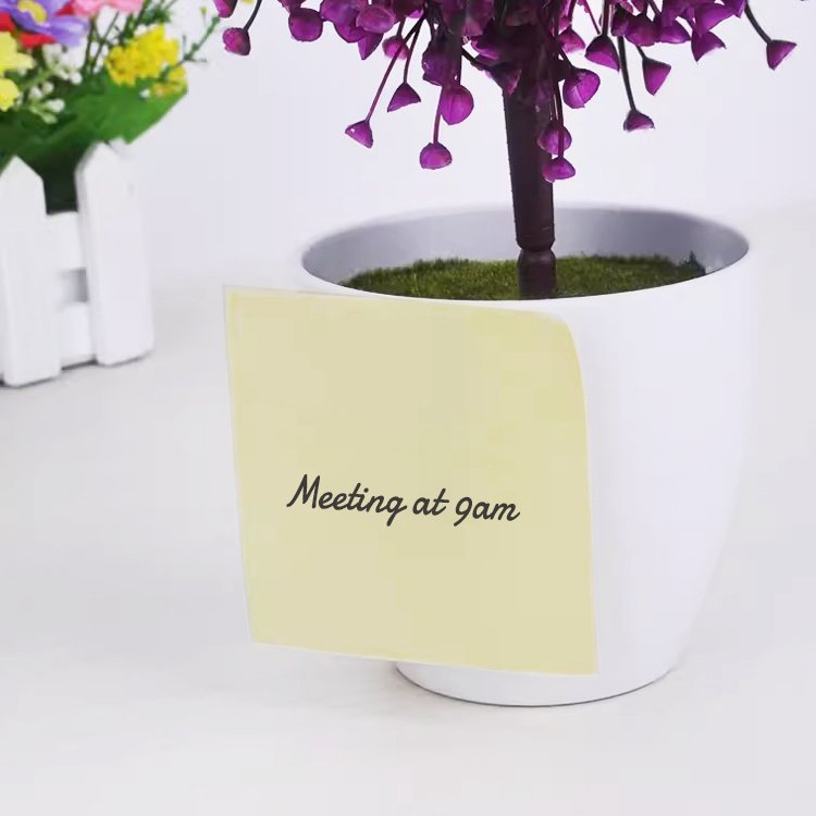 Foska Hot Sale Yellow Offset Paper Memo Pad Self-Adhesive Sticky Notes Magnetic Custom Die Cut School Office Promotion Use