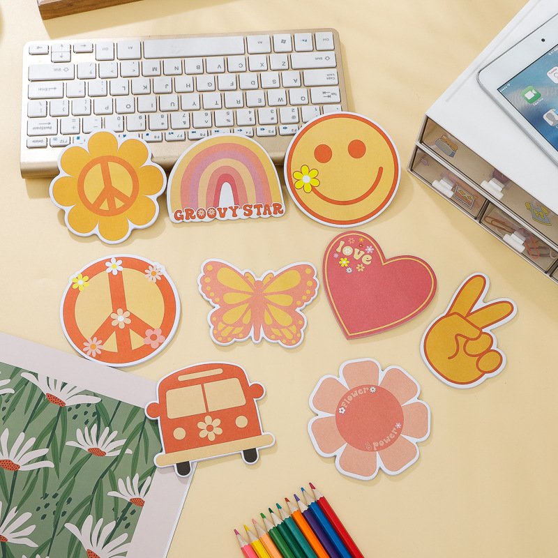 Your Own Design High Quality Factory Price Die Cut Gradient Kids Sticky Notes Kawaii Products Eco Friendly Hotel Notepad Blocks
