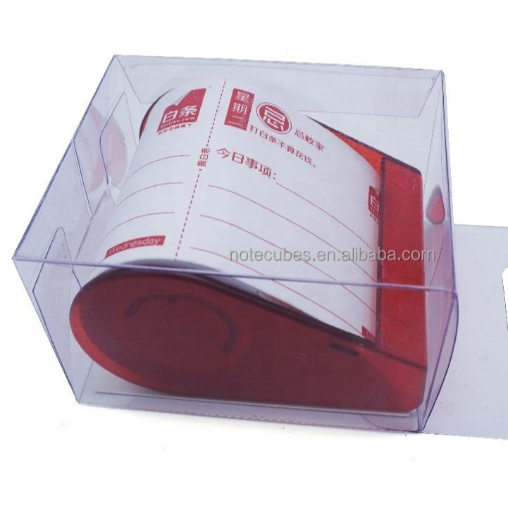 Red Dispenser roll sticky notes with transparent box