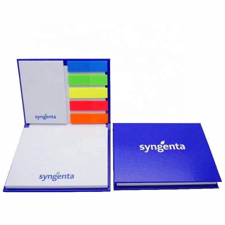 254 Blue Assorated sticky note books-custom print on the cover