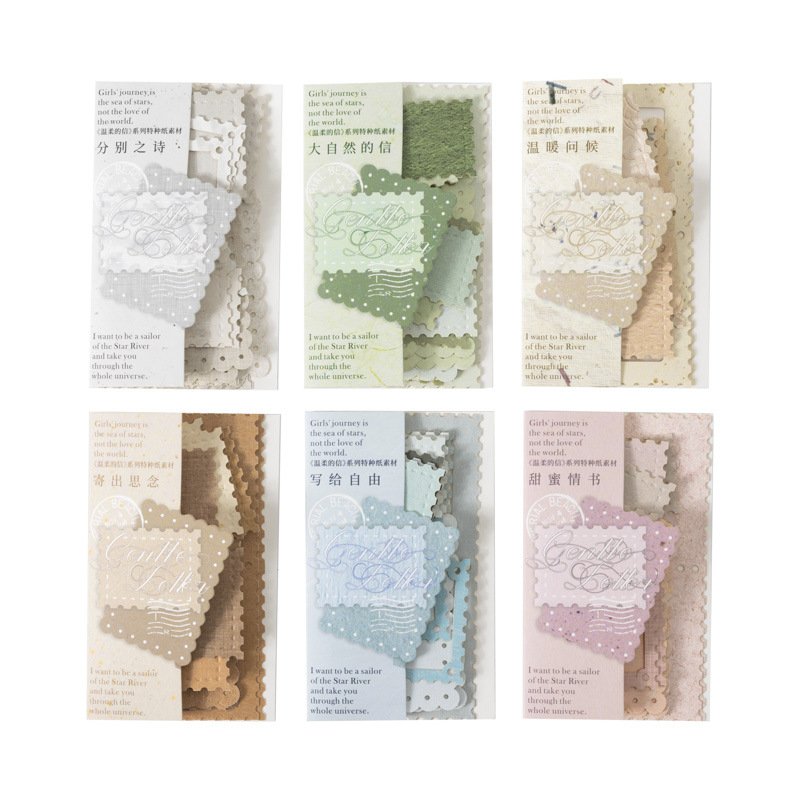 24 sheets/pack Specialty Paper Stock Paper Gentle Letter Series Stamp Theme Stock