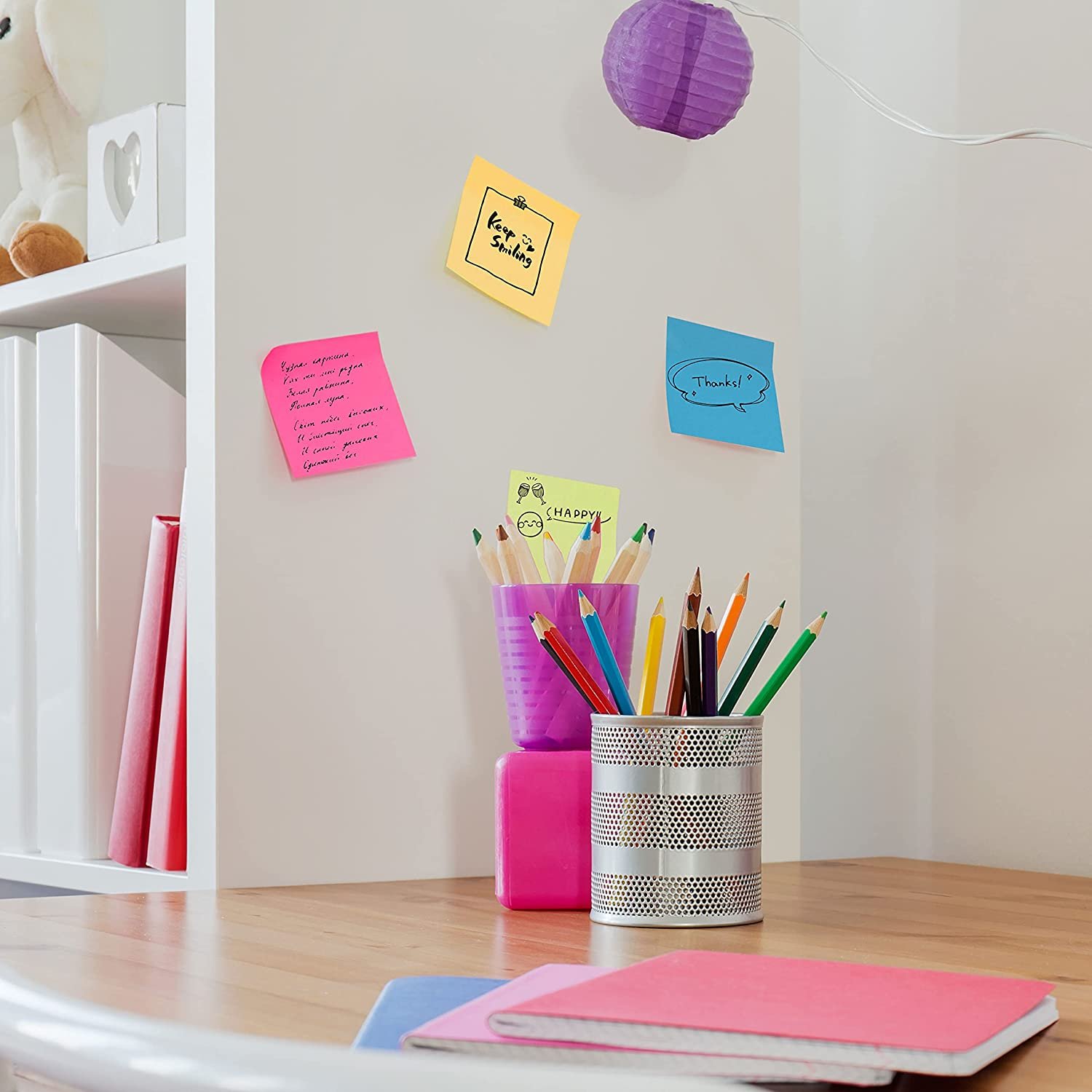 Custom Logo Memo Pad Sticky Note Set Bright Colors Self-Sticky Notes Easy to Post Notebook Writing Notes