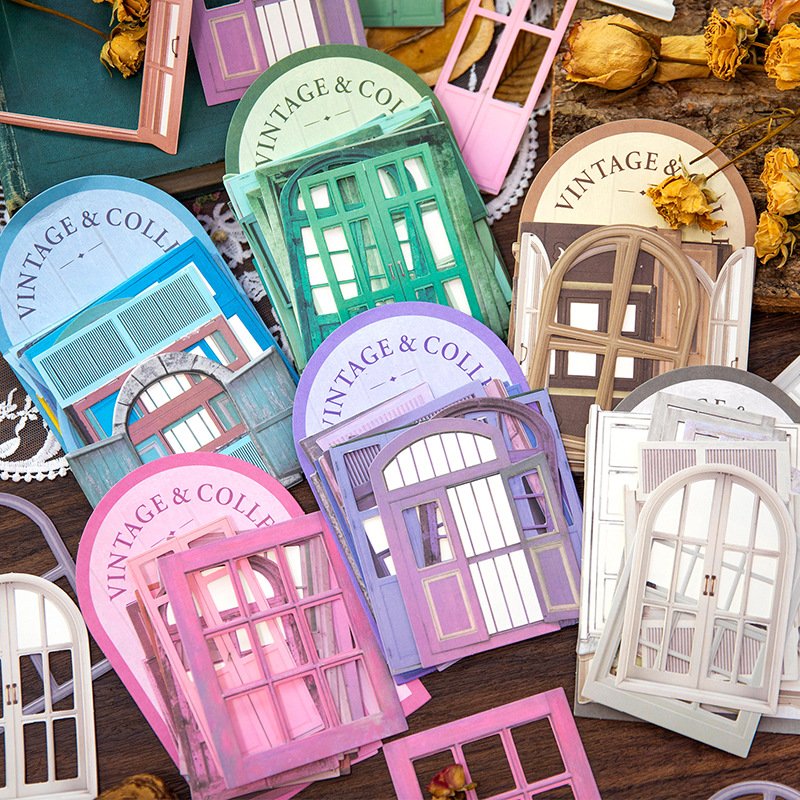 30 Pieces per pack Material package Hollow Doors and Windows Journal Decorative Source Material 6 Options