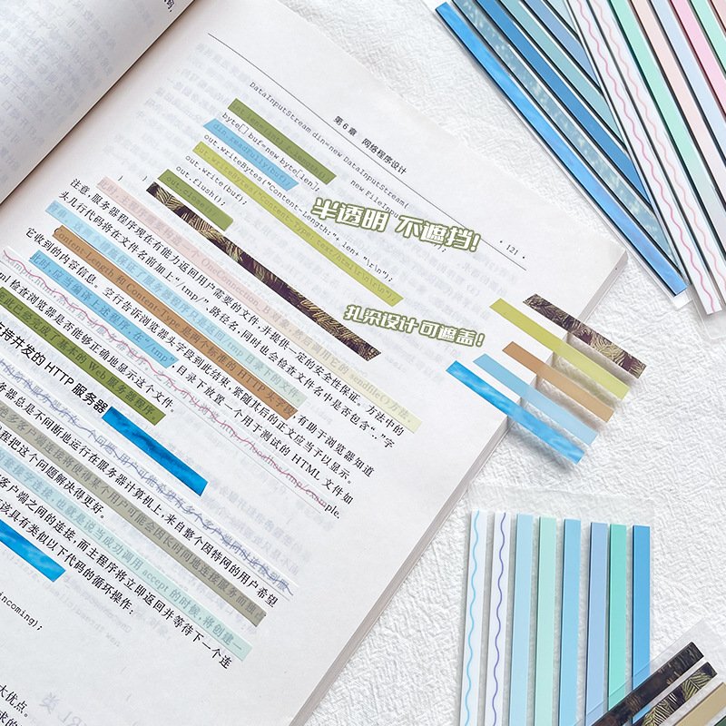 PET Morandi Colors Clear Index Flag Tabs Transparent Page Marker Bookmarks PET Memo Stickers
