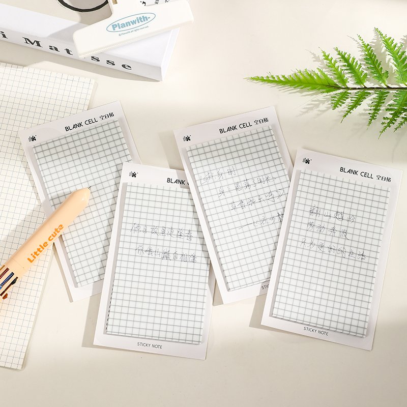 Transparent Sticky Notes Blank Grid For Students Good Stickiness Multiple Sizes Memo Pads With Glue