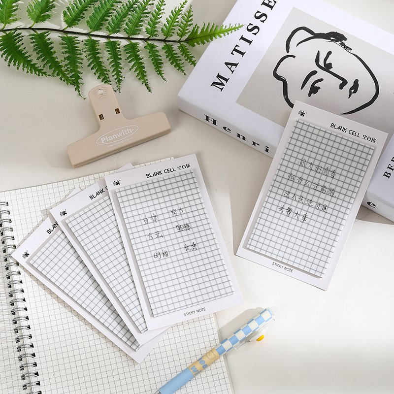 Transparent Sticky Notes Blank Grid For Students Good Stickiness Multiple Sizes Memo Pads With Glue