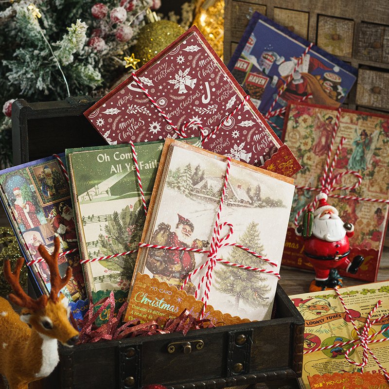 40 Sheets/Pack White Kraft Paper Material Paper Christmas Memoirs Series Christmas DIY Journal Decorative Source Material
