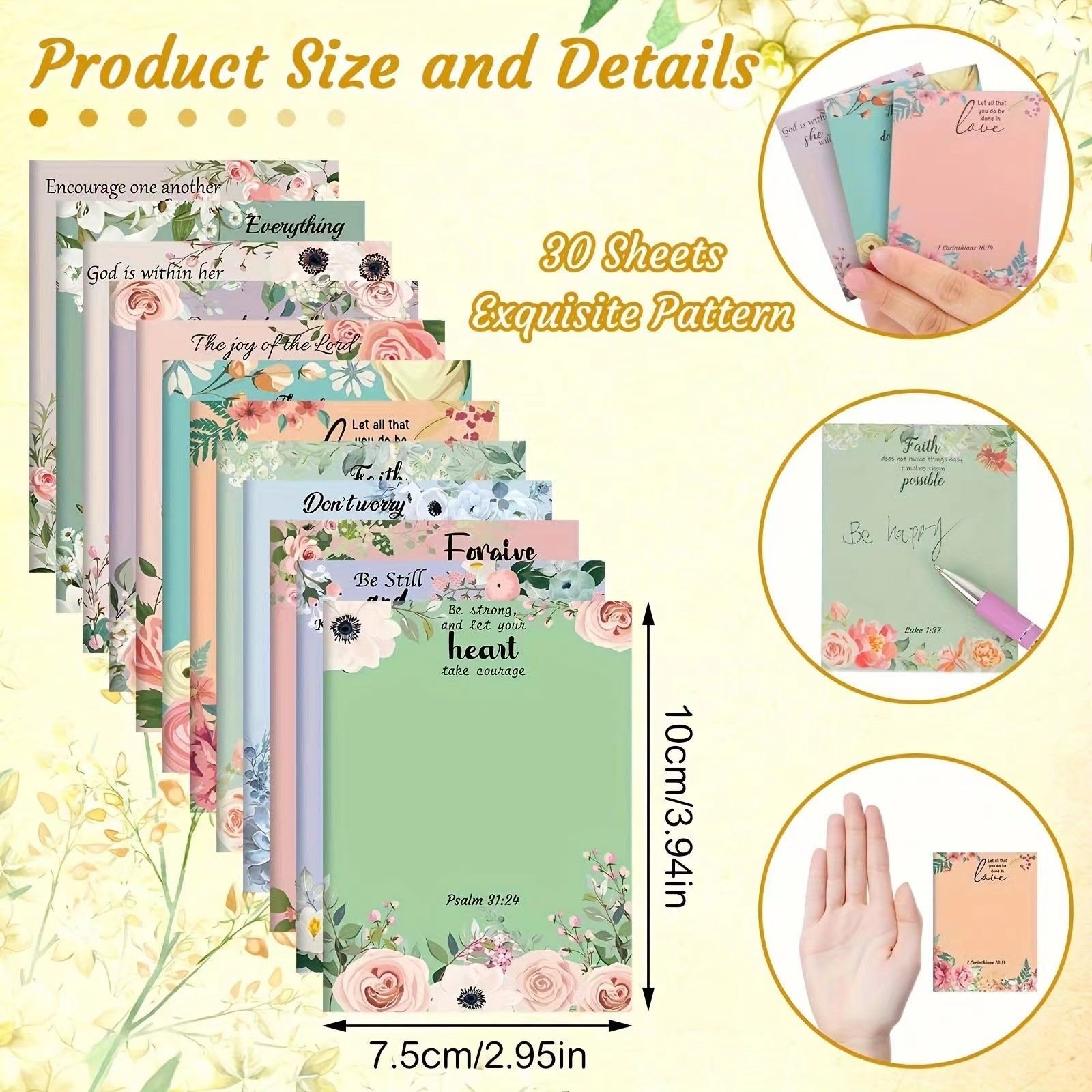 12pcs/set floral print paper pocket notes sticker sticky books pads kawaii office supplies accessories custom Wholesale