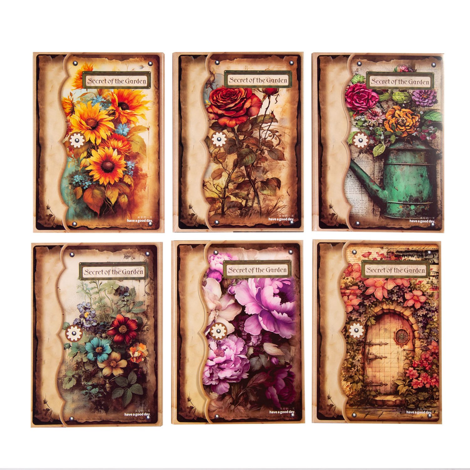 30 Pieces/Pack Beautiful Day Material Paper Garden Series Retro Plant Background Journal Material 6 Models