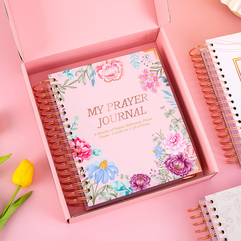 Custom Printed Daily Gratitude Planner Gift Set Libretas Agenda Cahiers Journal Notebook With Spiral
