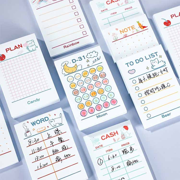 Wholesale Office School Stationery Supplies Portable Notebook Mini Sticky Notes Cartoon Memo Pad