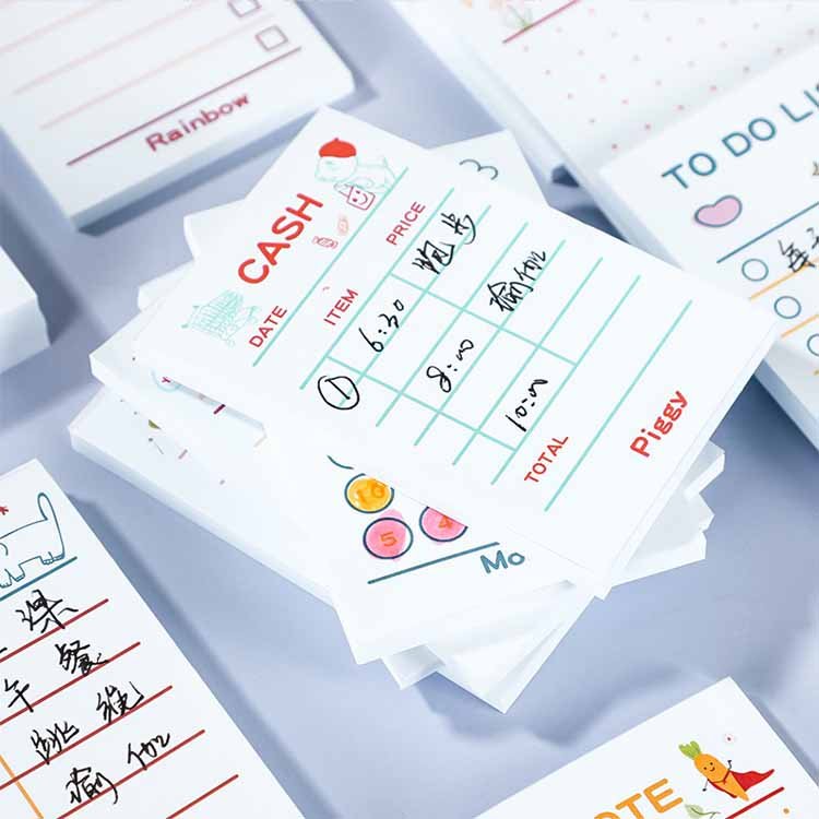 Wholesale Office School Stationery Supplies Portable Notebook Mini Sticky Notes Cartoon Memo Pad