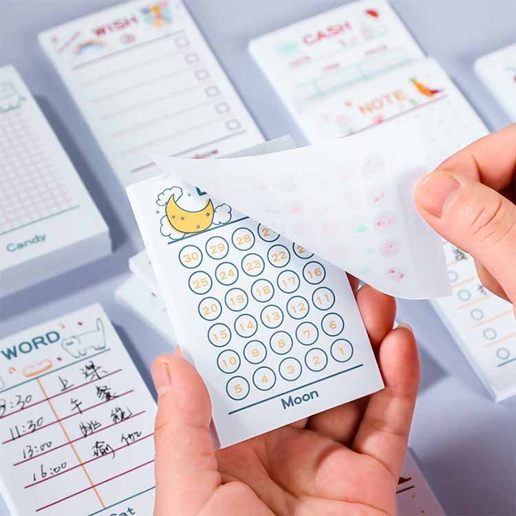 Wholesale Office School Stationery Supplies Portable Notebook Mini Sticky Notes Cartoon Memo Pad
