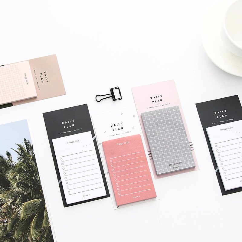 New Simple Black Color Tear-off Daily Planner Memo Pad To do list Sticky Notes Notepad for Kids student School Office Supplies