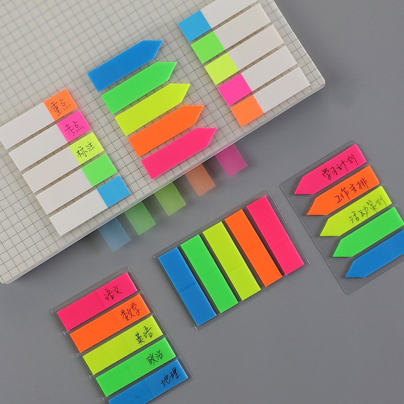 Waterproof good quality PET material removable film index plastic sticky notes