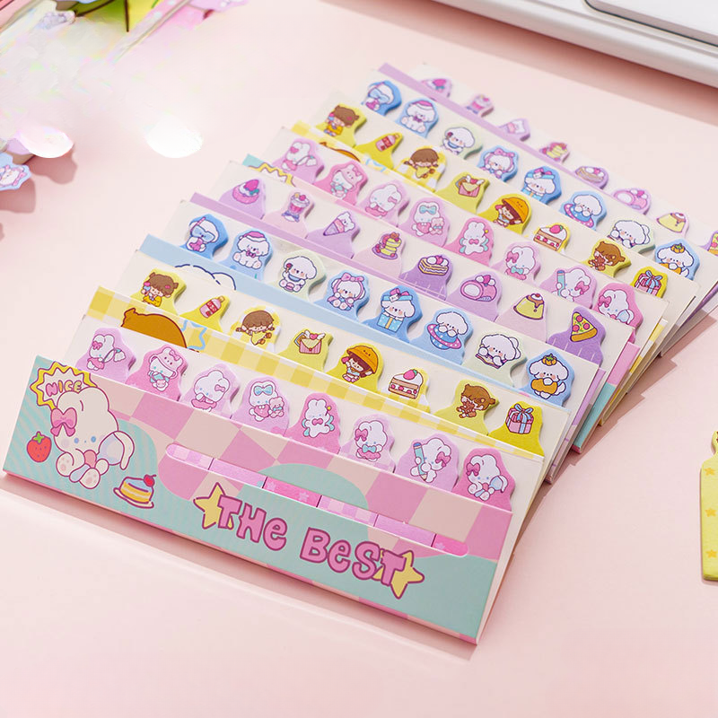 Cartoon Animal Sorting Station Convenience Sticker Learning Memo Notebook Cute Girl Index Sticker Student Learning Supplies