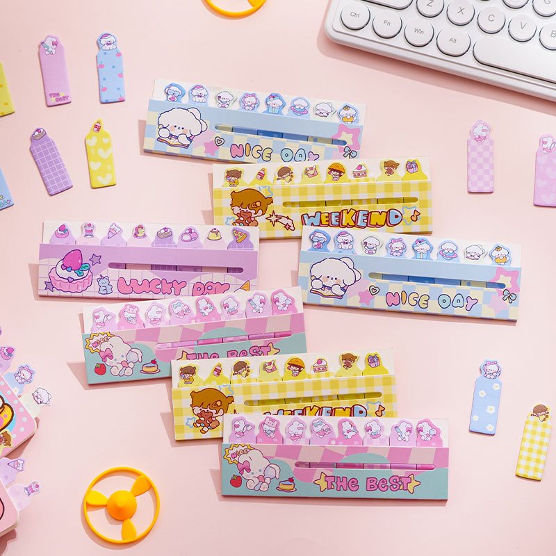 Cartoon Animal Sorting Station Convenience Sticker Learning Memo Notebook Cute Girl Index Sticker Student Learning Supplies