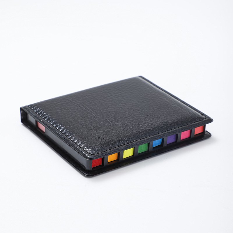 Custom Creative Notebook Memo Box with Logo Wholesale PVC leather Sticker with Calendar Office Supplies