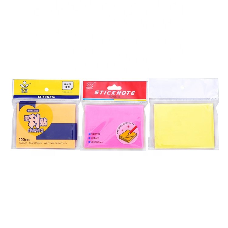 100 sheets 3x4 75x100 neon 5 assorted colors fluorescent paper super sticky memo note pad