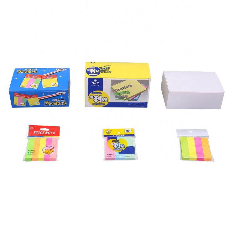 100 sheets 3x4 75x100 neon 5 assorted colors fluorescent paper super sticky memo note pad