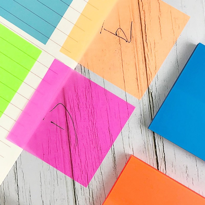 Wholesale Custom PET 3x3 inches Square Memo Pads adhesive transparent colorful plastic Sticky Notes