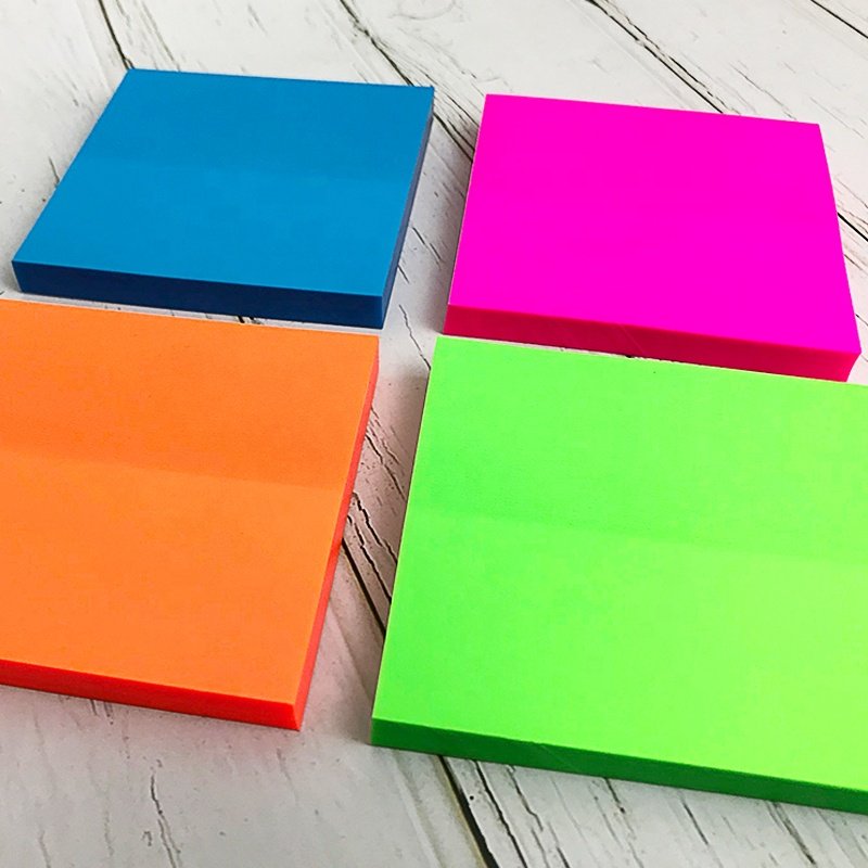 Wholesale Custom PET 3x3 inches Square Memo Pads adhesive transparent colorful plastic Sticky Notes