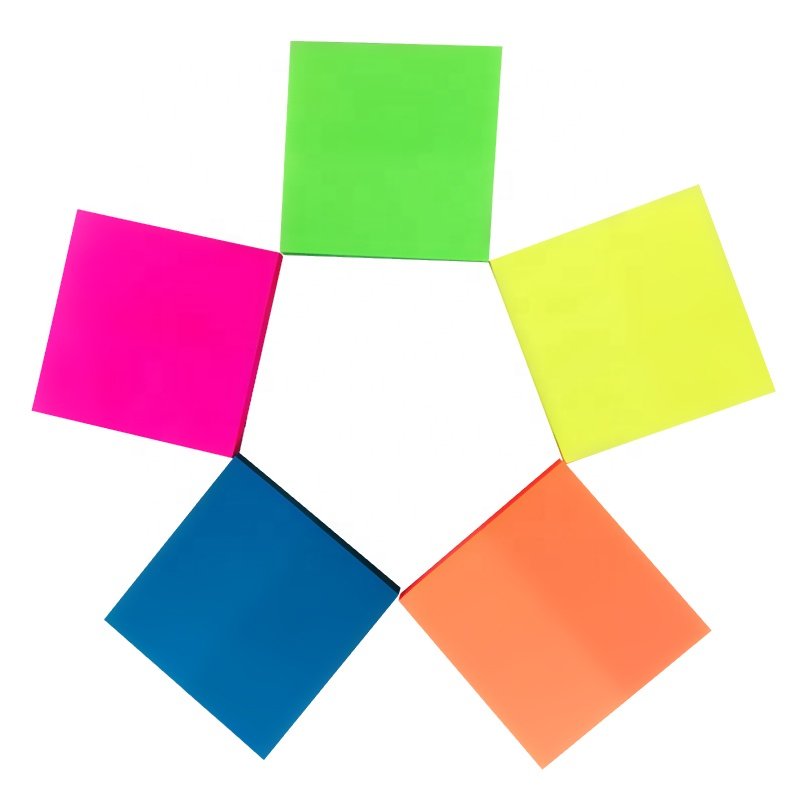 Wholesale Custom PET 3x3 inches Square Memo Pads adhesive transparent colorful plastic Sticky Notes