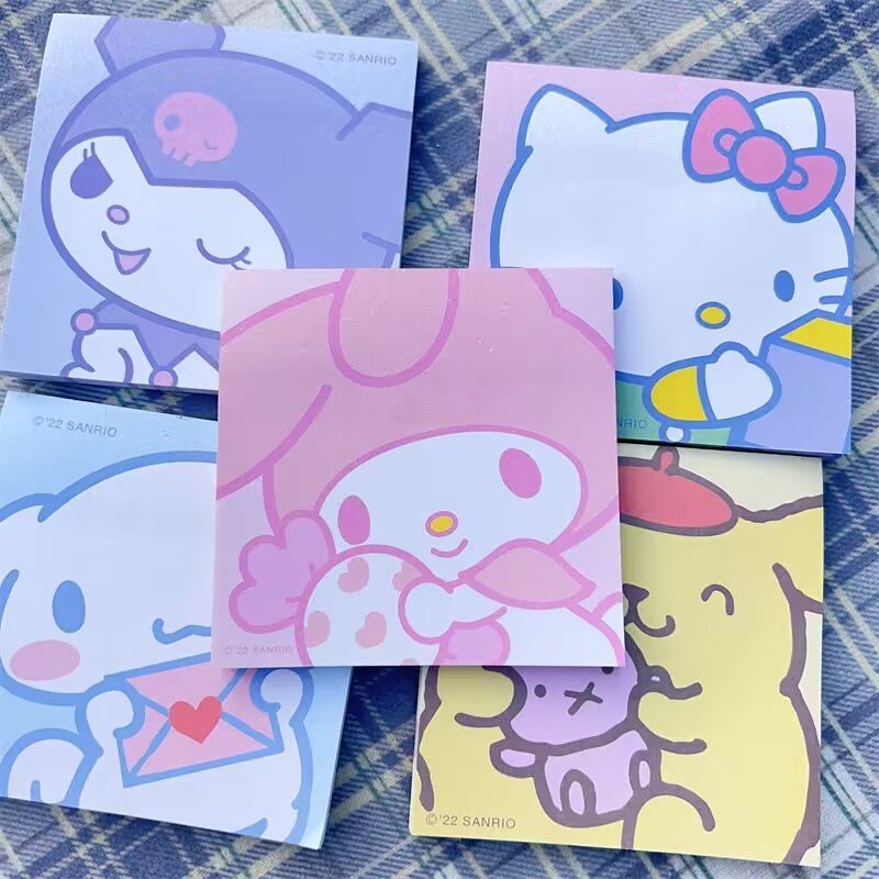 Yubon 50pages Kuromi Cartoon Memo Pad Cute Pattern Message Record Creativity Can Be Pasted Notebook Student Stationery