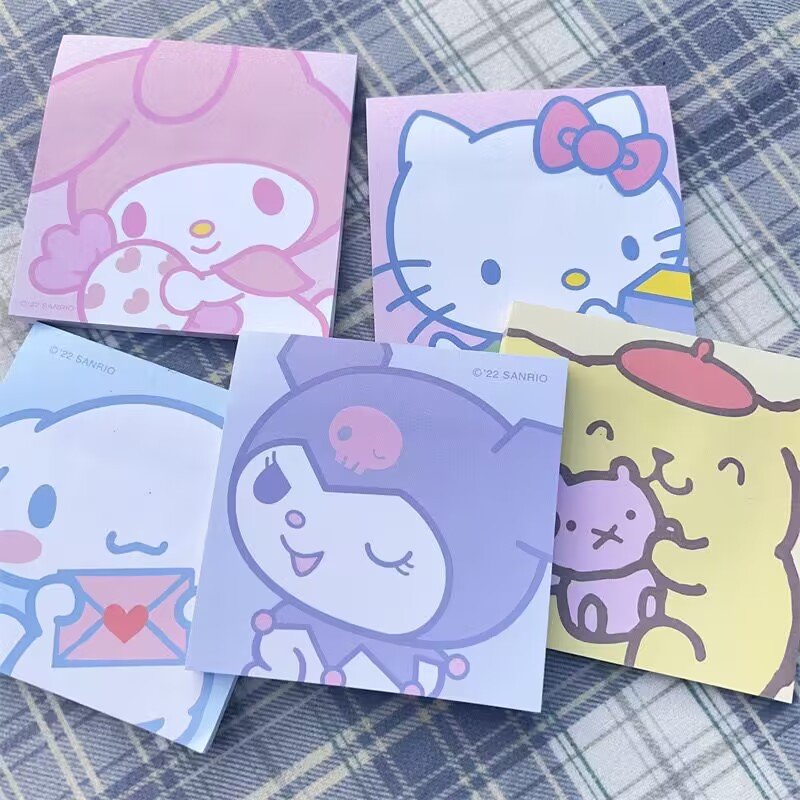 Yubon 50pages Kuromi Cartoon Memo Pad Cute Pattern Message Record Creativity Can Be Pasted Notebook Student Stationery