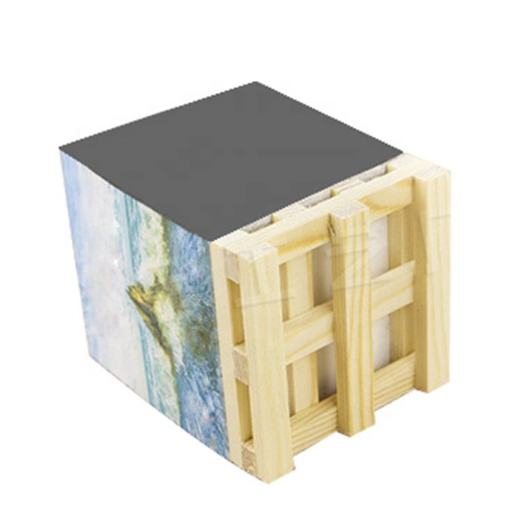 Custom Promotion 3D Memo Paper Block Sticky Note With Wooden Pallet