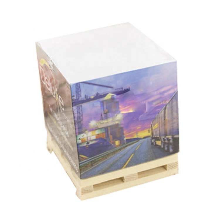 Custom Promotion 3D Memo Paper Block Sticky Note With Wooden Pallet