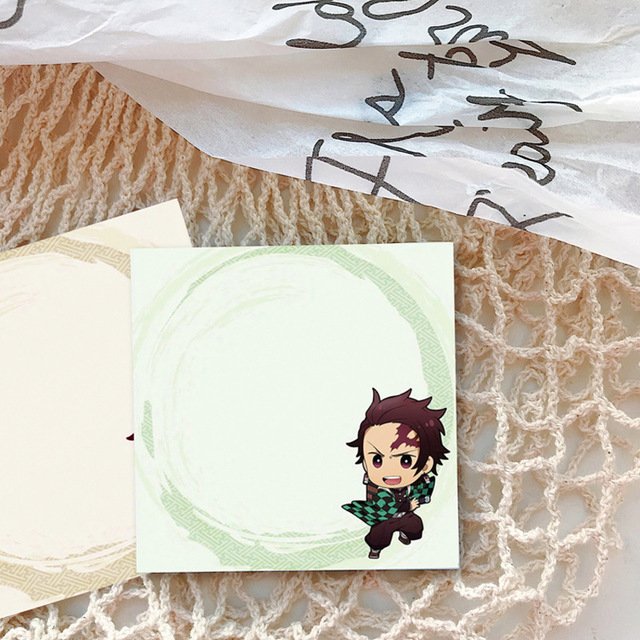 25 sheets Kawaii Cute Cartoon Anime Demon Slayer Memo Pad Sticky Notes Stationery Self-Adhesive Memo Pads for Office School