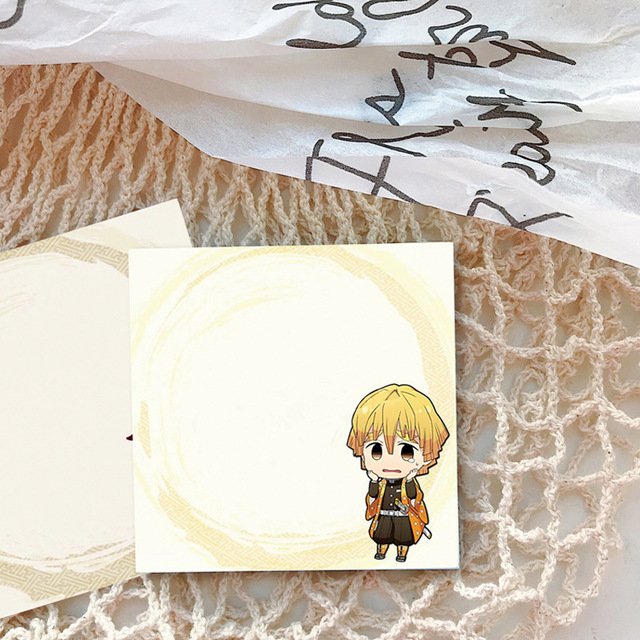 25 sheets Kawaii Cute Cartoon Anime Demon Slayer Memo Pad Sticky Notes Stationery Self-Adhesive Memo Pads for Office School