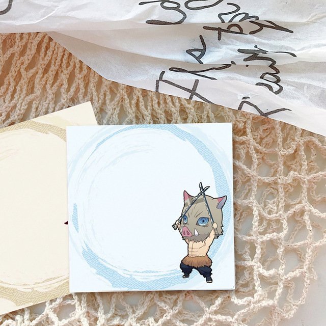 25 sheets Kawaii Cute Cartoon Anime Demon Slayer Memo Pad Sticky Notes Stationery Self-Adhesive Memo Pads for Office School