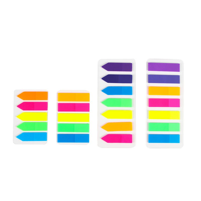 4 Sets Neon Fluorescent Sticky Note Page Markers 560pcs Colored Index Tabs for Memo Pads