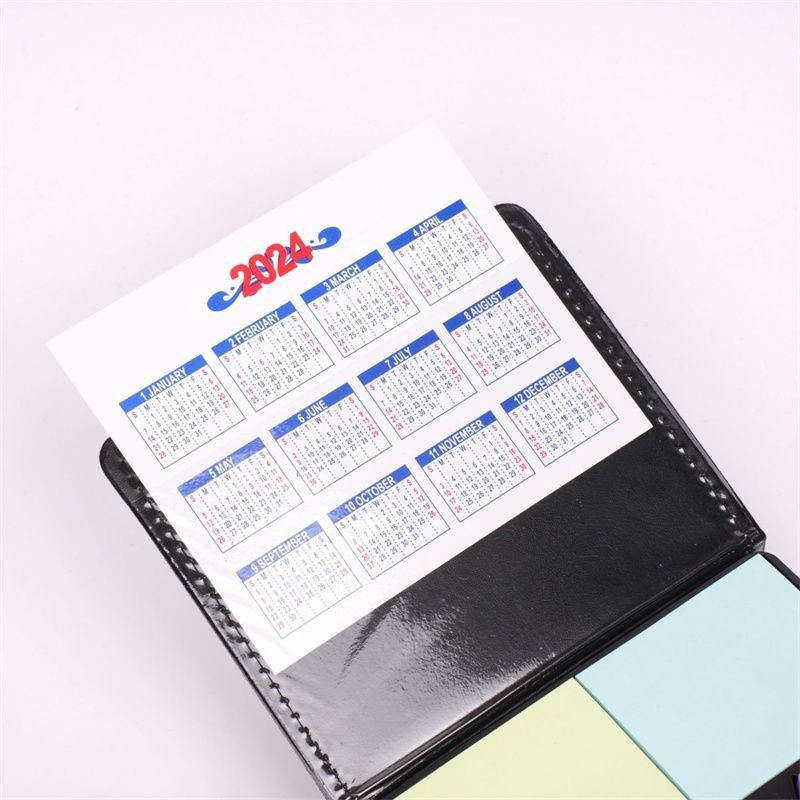 2024 Hot Sale Custom Promotion Rectangular PU Box Calendar Sticky Notes Personalized Sticky Notes Memo