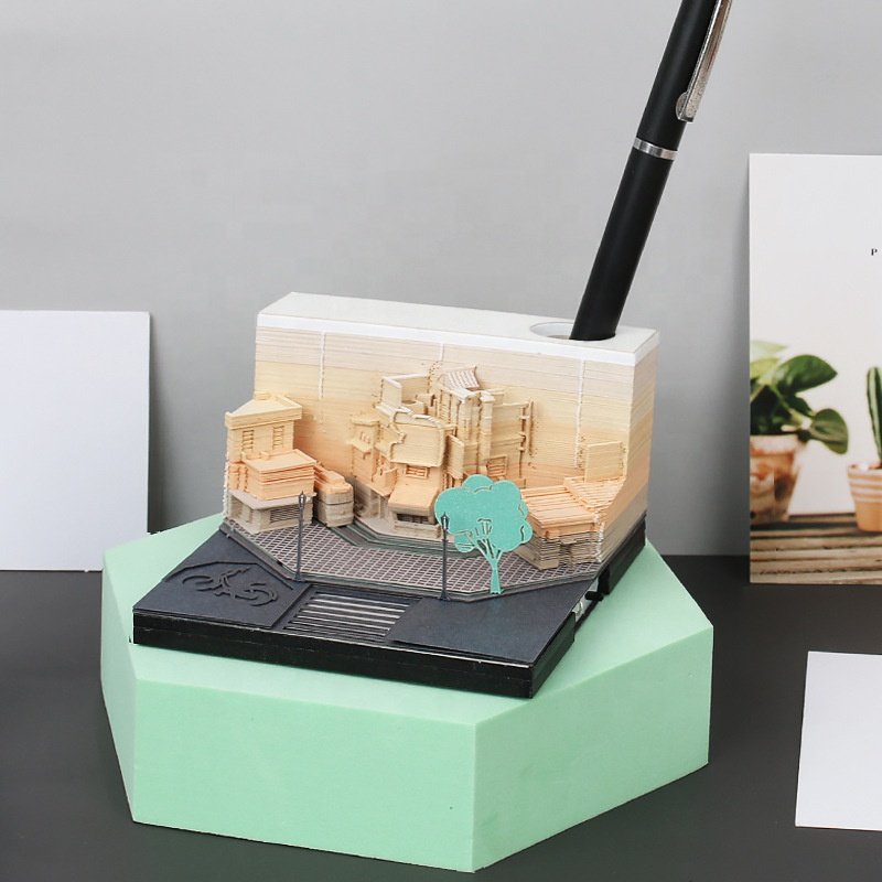 Street Corner Creative Paper Sculpture 2023 3d Paper Memo Pad 3d