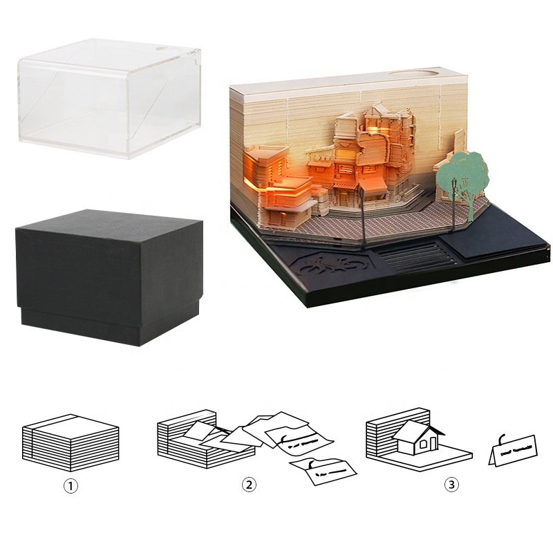 Street Corner Creative Paper Sculpture 2023 3d Paper Memo Pad 3d