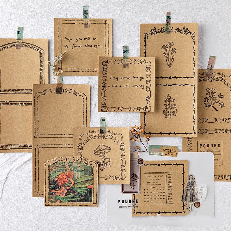 30 pcs/pack Vintage Kraft Paper Memo Pad Book Portable Plan Notebook Label Sticker Children School Office Supply