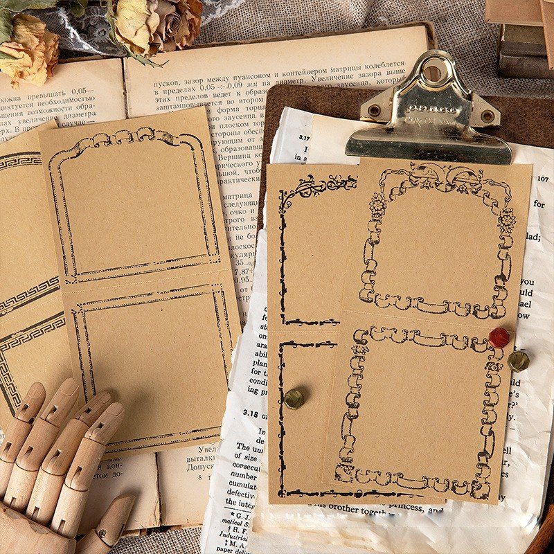 30 pcs/pack Vintage Kraft Paper Memo Pad Book Portable Plan Notebook Label Sticker Children School Office Supply