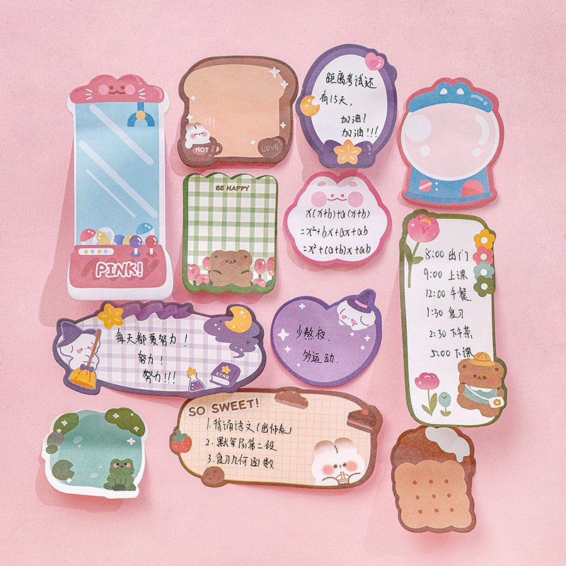 X1030-1 Cartoon Papeleria Combination Sticky Notes Kawaii Sticky Notes Memo Pads Stationary School Supplies