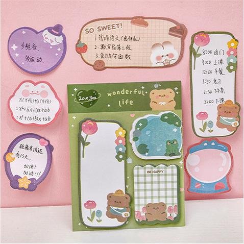 X1030-1 Cartoon Papeleria Combination Sticky Notes Kawaii Sticky Notes Memo Pads Stationary School Supplies