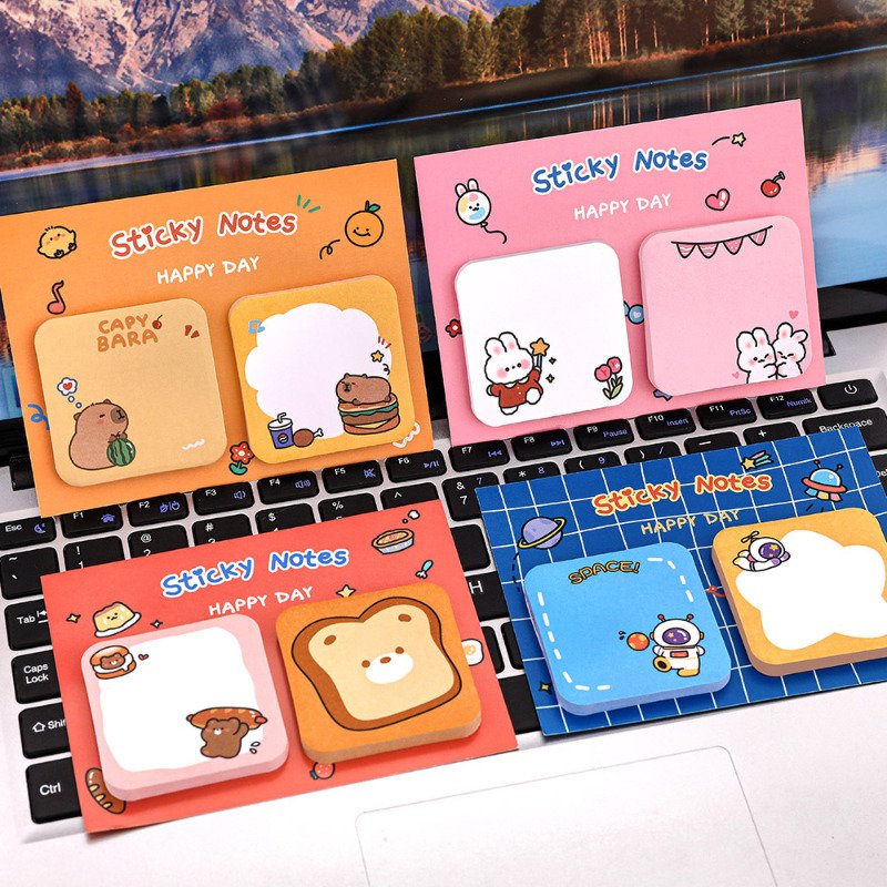 ins cute cartoon combination notes student high-value capybara N stickers can be torn sticky strong message sticky paper