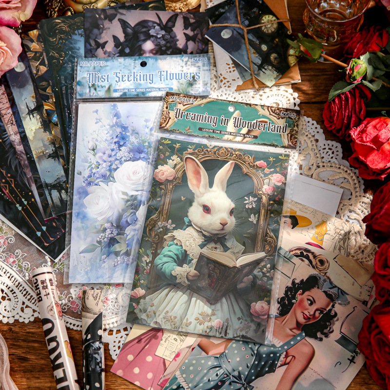 30 sheets/pack of material paper Retro Bazaar Series Retro Theme Handbook Collage Material